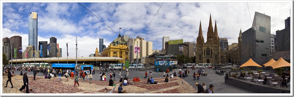 Panorama of Melbourne from Federation Square