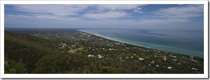 Looking south along the western coast of the Mornington Peninsula from Arthur's Seat