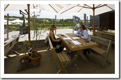 Simon and Lisa having lunch at Montalto Estate