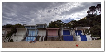 Beach huts on the beach at Portsea