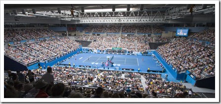 Jelena Jankovic playing Alona Bondarenko in the Hisense Arena