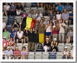 Belgian fans in the Hisense Arena
