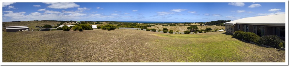 Panoramic of the Jordans' property overlooking British Admiral Reef