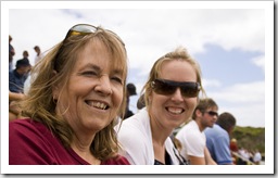 Sue and Linda at the King Island Races