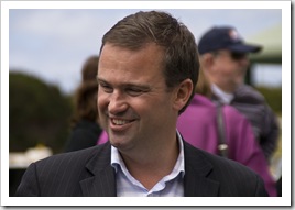 The premier of Tasmania (David Bartlett) at the King Island Races