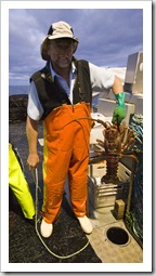 Rob displaying a three to four kilogram crayfish