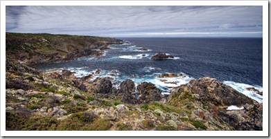 View along the southern coast of King Island from Seal Rocks