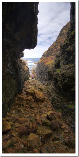 The entrance to the cave at Seal Rocks