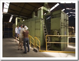 The wood-fired furnace at the King Island kelp factory