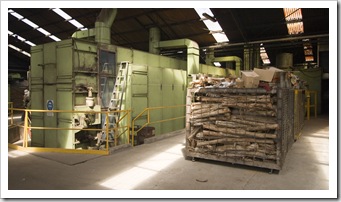 The wood-fired furnace at the King Island kelp factory