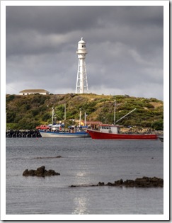 Currie harbour and the lighthouse