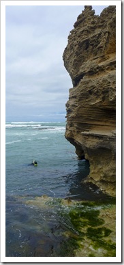 Sam diving for abalone at Nora Creina