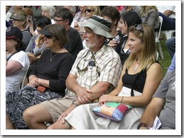 Carol, Greg and Lisa watching the performers at Festivale