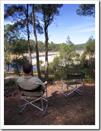 Greg at our campsite on Lake King William