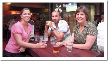 Lisa, Sam and Carol at the James Squire pub in Hobart