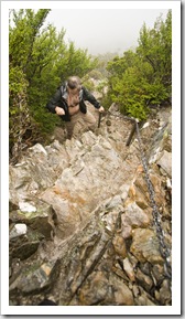 Climbing the chains to Marions Lookout