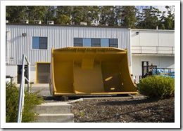 A shovel from one of the Elphinstone Caterpillar underground mining trucks