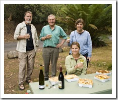 Greg, Mike, Carol and Lisa dining in Fern Glade