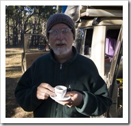 Greg and a morning Turkish coffee at Lagoon of Islands