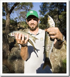 Sam with some speared Yelloweye Mullet