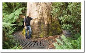 Sam next to one of the White Knights in Evercreech Forest