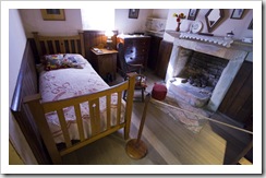 One of the bedrooms in the commandant's house