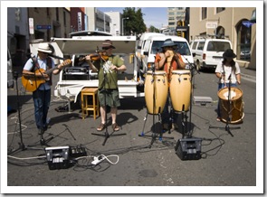 Street performers at Salamanca Markets