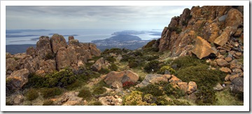 View of Bruny Island from Mount Wellington