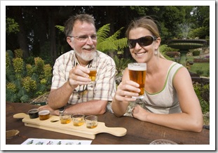 Greg and Lisa enjoying a beer at Cascade Brewery
