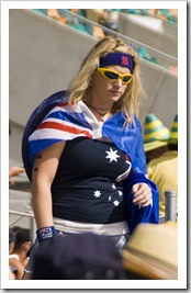 Spectators at the Twenty20 cricket at Bellerive Oval