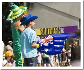 Spectators at the Twenty20 cricket at Bellerive Oval