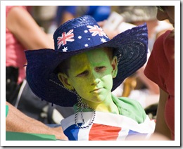 Spectators at the Twenty20 cricket at Bellerive Oval