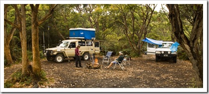 Carol and Greg at our Cloudy Bay campsite