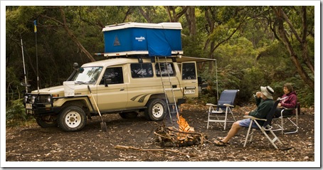 Carol and Greg at our Cloudy Bay campsite