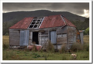 Delapidated houses on South Bruny Island