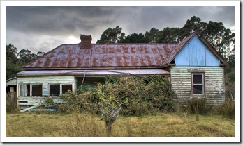 Delapidated houses on South Bruny Island