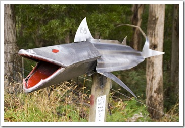 Eclectic mail boxes on the road between Cloudy Bay and Adventure Bay