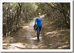 Lisa strutting her stuff on the way to Pillar Point