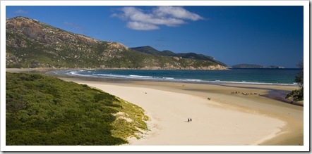 The view of Tidal River and Normans Beach on the Pillar Point walk