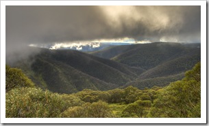 View of the Victorian Alps from the road to Mount Hotham