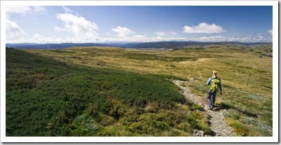 Lisa on her way to Derrick Hut