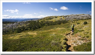 Lisa on her way to Derrick Hut