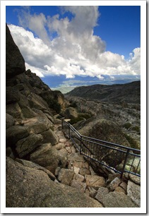 The trail through the granite to The Horn