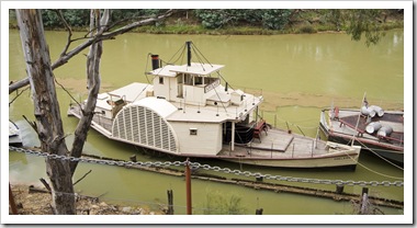 An old paddle steamer on the Murray River in Echuca