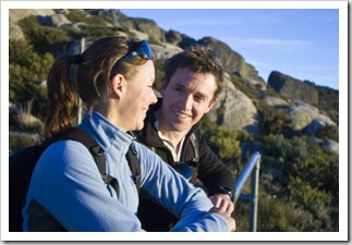 Abi and Will watching the sun rise from Eagles Nest