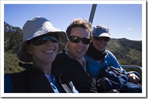 Riding the chairlift down to Thredbo village