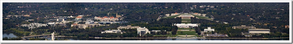 Canberra from the top of Mount Ainslie