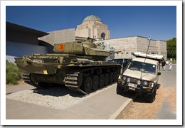 Two tanks at the War Memorial