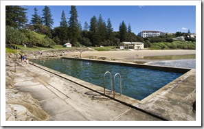 Taking a dip at the beach pool in Yamba