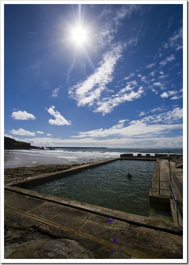 Taking a dip at the beach pool in Yamba